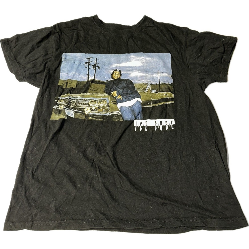 Ice Cube T-Shirt Men's M Short Sleeve‎ Graphic Crew Neck Tee Black Rap